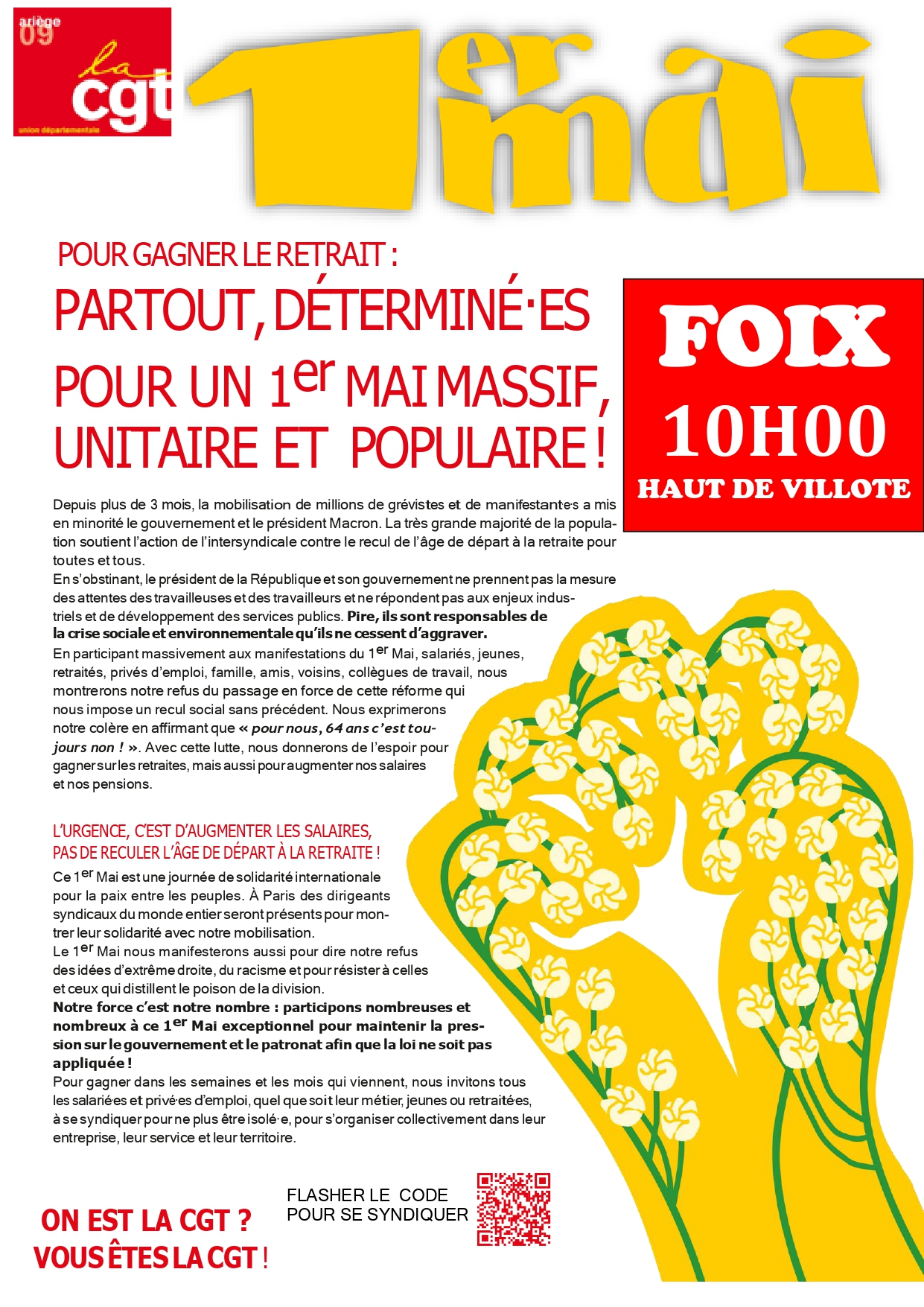 Tract CGT Ariège 1er mai 2023